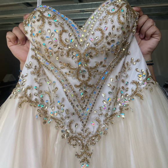 Champagne Quinceañera Dress (New w/ tags) - Picture 3 of 10